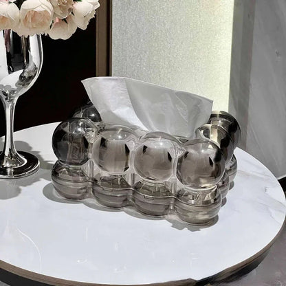 Modern Elegant Tissue Box Cover with Sculptural Design