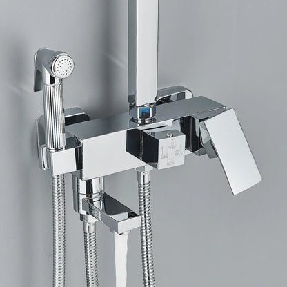 Adjustable Brass Shower System with 4 Functions – RainFlow Luxe Rain Shower Set