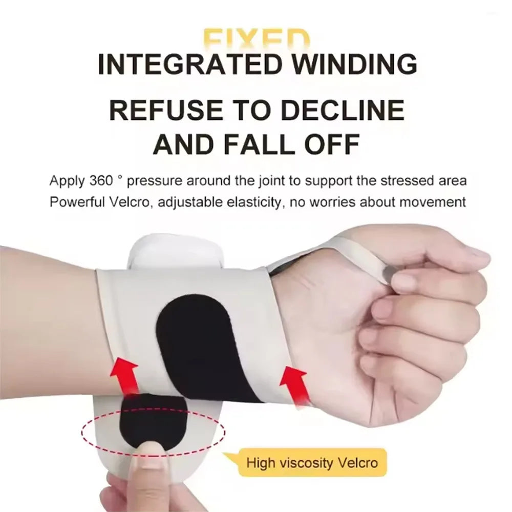 Cordless EMS Wrist Brace with Vibration – 10 Massage Settings & USB Rechargeable