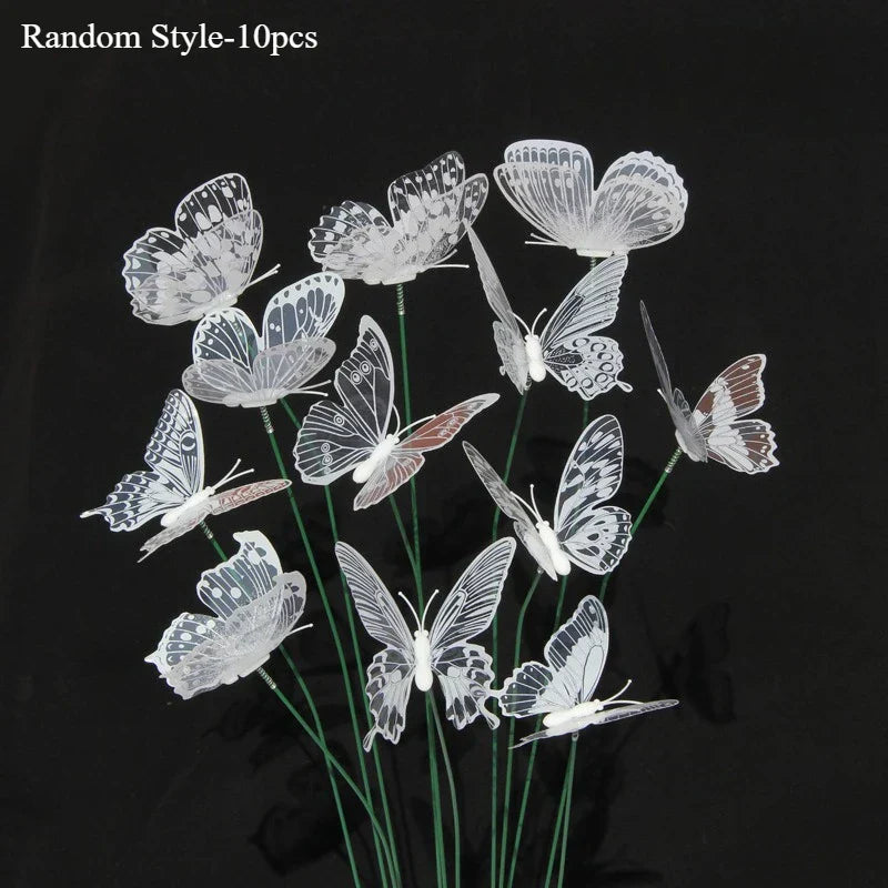 Garden Decoration Butterfly Stakes, Set of 10 | Realistic Design | PVC Material | Outdoor Decor