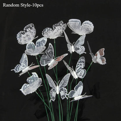 Garden Decoration Butterfly Stakes, Set of 10 | Realistic Design | PVC Material | Outdoor Decor