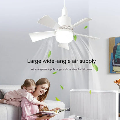 30W Remote-Controlled Ceiling Fan Light - LED Dimming, Quiet Design for Bedroom & Living Room