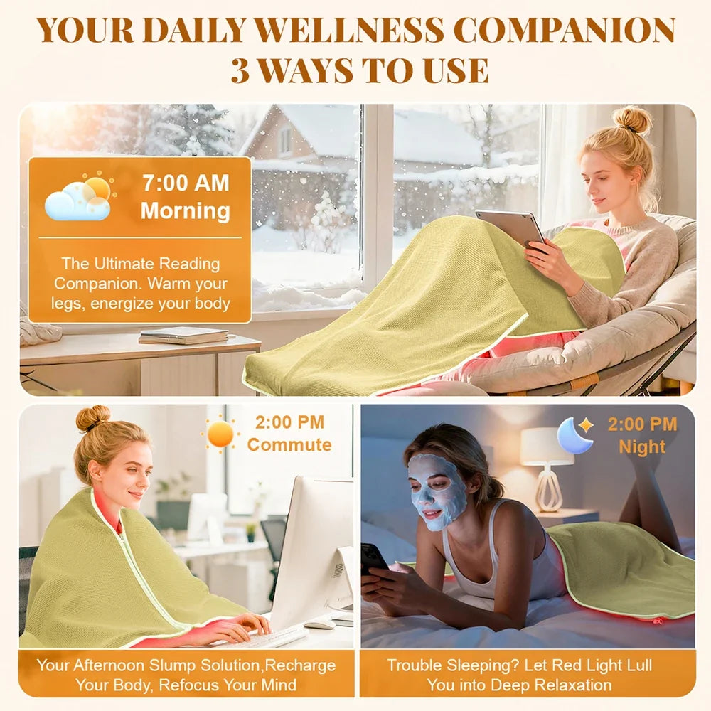 Infrared Heating Blanket for Full Body Light Therapy and Relaxation