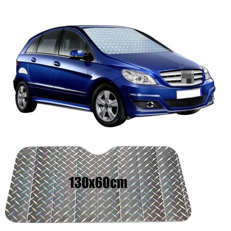 Universal Folding Car Sunshade | UV & Heat Protection | Silver