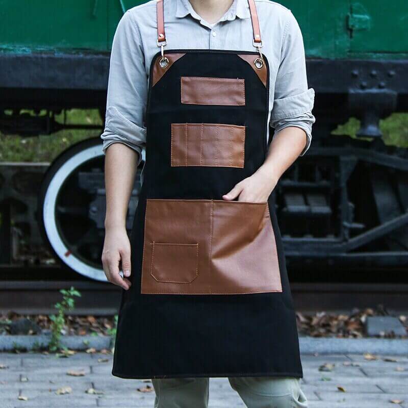 Handcrafted Leather Apron with Adjustable Straps for Cooking, Grilling & Crafting
