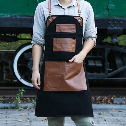 Handcrafted Leather Apron with Adjustable Straps for Cooking, Grilling & Crafting