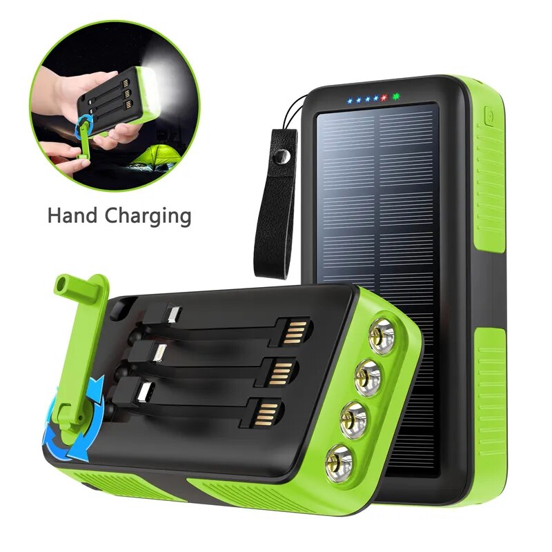 Reliable 61200mAh Solar Power Bank with Hand Crank Feature