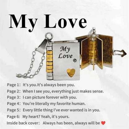 Memory Book Pendant Necklace – Meaningful Jewelry with Affectionate Message