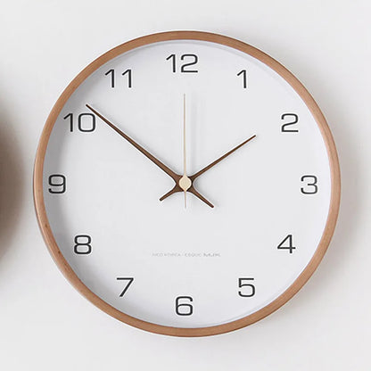 Contemporary Round Wall Clock for Quiet Home Decoration
