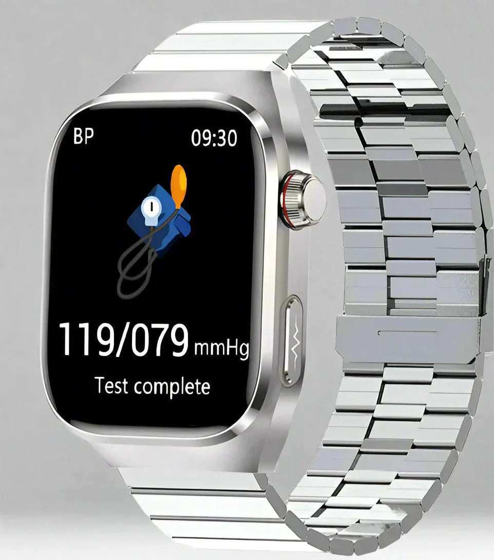 Health Smartwatch with Blood Sugar, Uric Acid, ECG+PPG, and Bluetooth Call