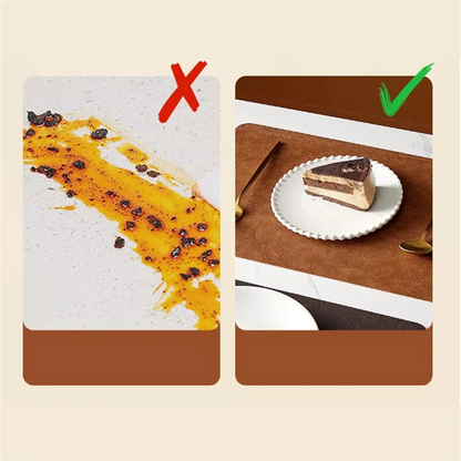 Waterproof Faux Leather Dining Table Mats – Heat Resistant Double-Sided