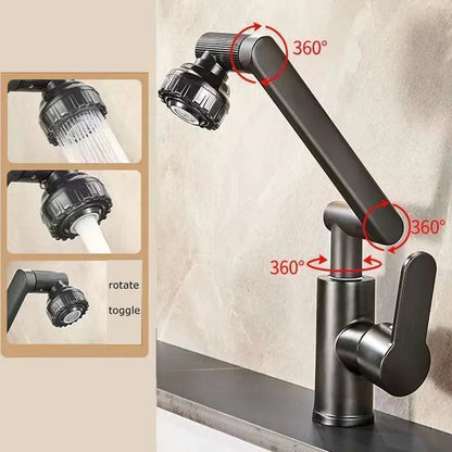 360-Degree Universal Washbasin Faucet in AquaFlex Design