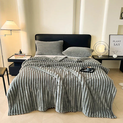 Cozy Striped Blanket | Soft Throw for Sofa & Bed | Lightweight All-Season Warmth | Trendy Spring Home Decor