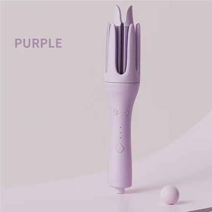 2-in-1 Curler and Straightener with Automatic Rotation and Tourmaline Ceramic