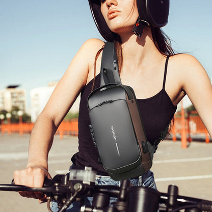 Secure and Stylish Crossbody Bag with Charging Feature