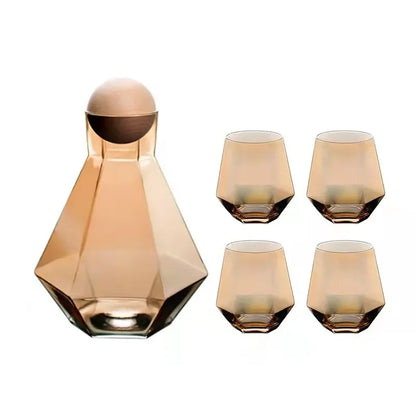 Drinkware Set with Diamond Design – Jug and Tumblers
