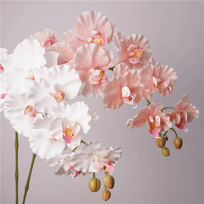 Lifelike 9-Stem Silk Orchid Arrangement for Timeless Elegance