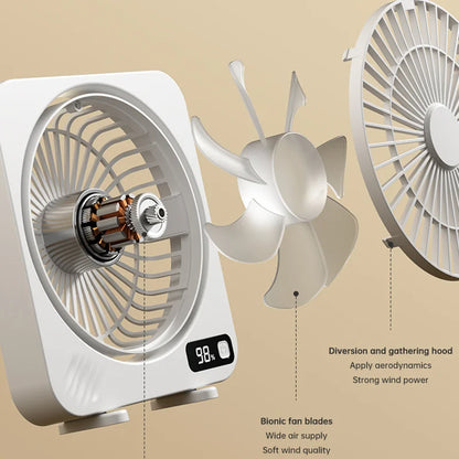 Compact USB Desktop Fan with 5 Speed Settings – Whisper Quiet