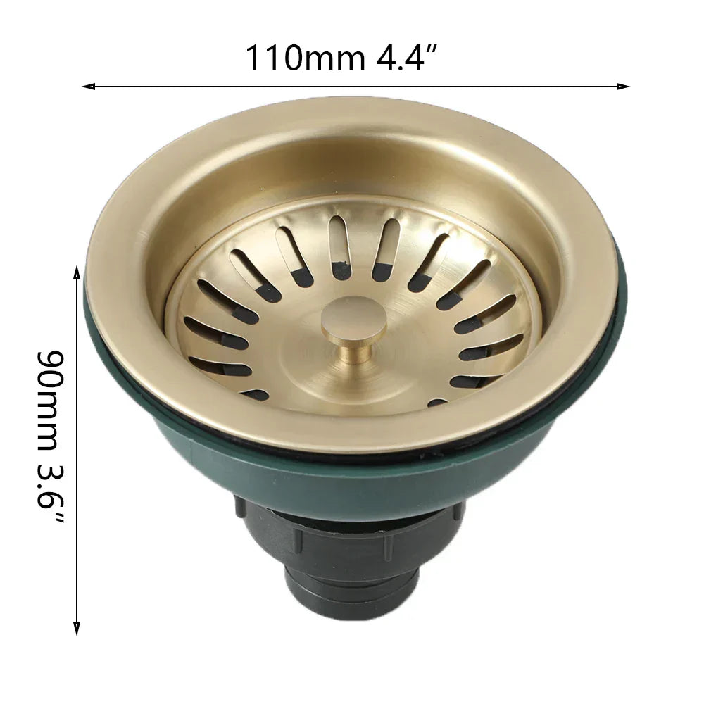 Stainless Steel Sink Strainer with Odor Filter – Pop-Up Stopper & Blockage Prevention Basket