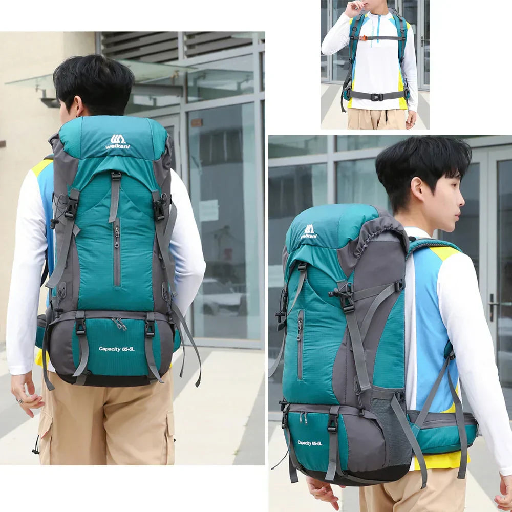 70L Hiking Backpack with Rain Cover for Outdoor Adventures