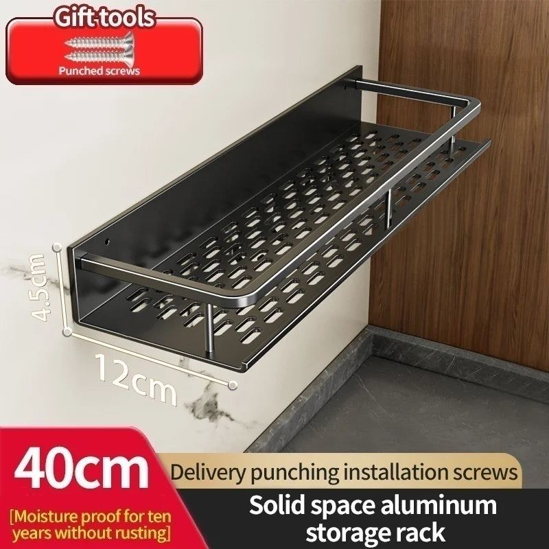 Wall-Mounted Aluminum Shelf