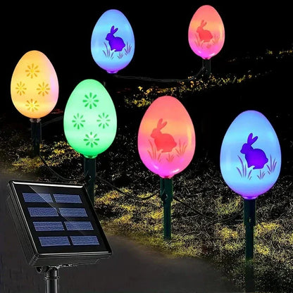 Solar Egg-Shaped LED Outdoor Lights | Weather-Resistant Garden Decor