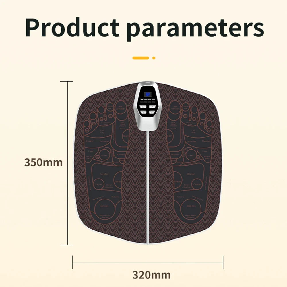 Remote-Controlled Foot Massager Pad – 8 Modes, 32 Intensities, USB Rechargeable, 20-Minute Auto Shut-Off