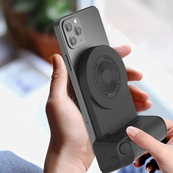 Magnetic Phone Holder with Wireless Charging – Anti-Vibration Hand Grip