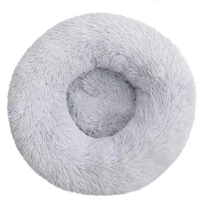 Plush Round Pet Bed – Washable, Non-Slip Design for Comfort