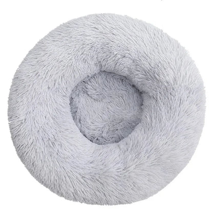 Plush Round Pet Bed – Washable, Non-Slip Design for Comfort