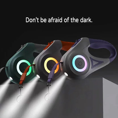 Ergonomic LED Retractable Leash for Dogs and Cats – Safe Night Walks