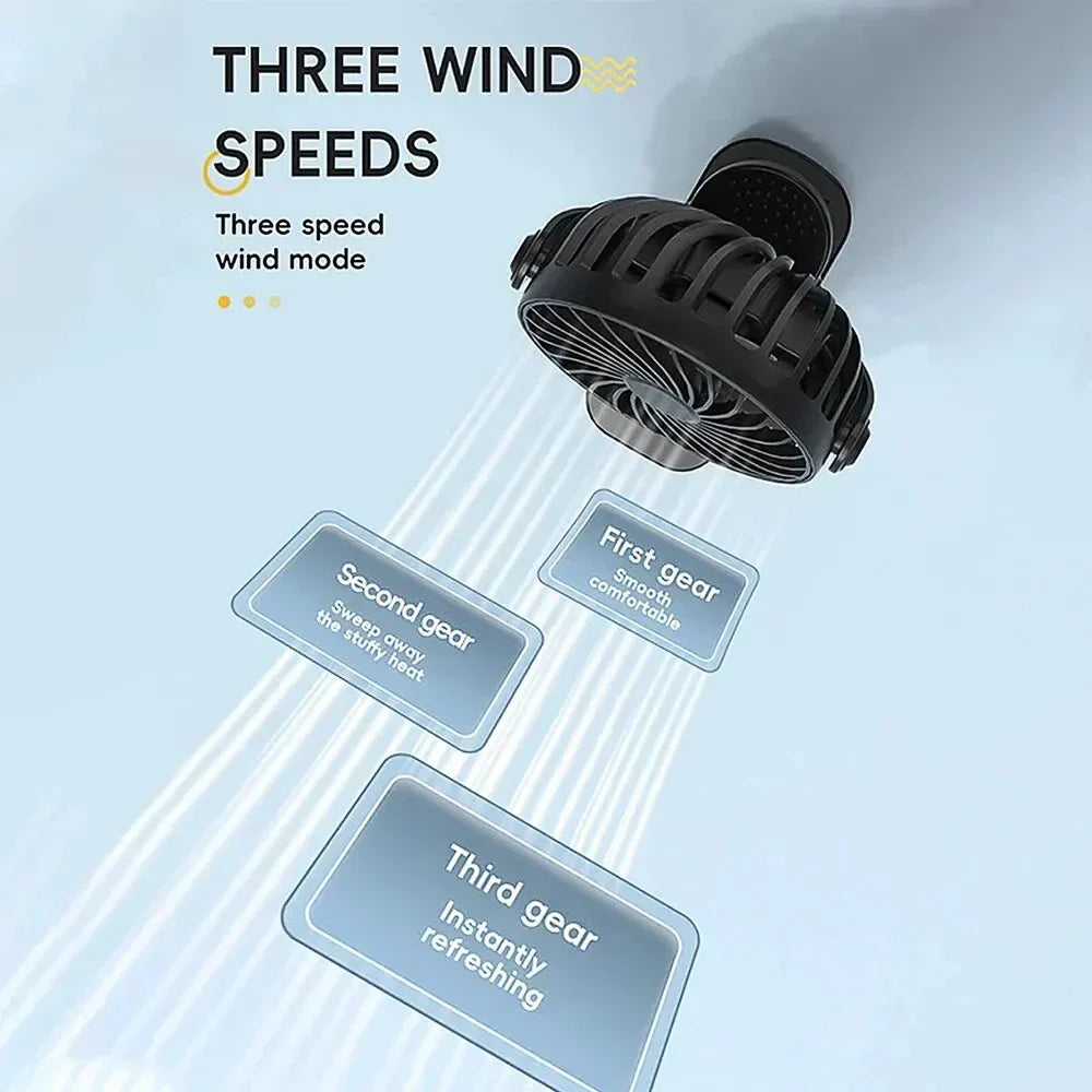 Portable USB Fan with 3 Speeds, Rotatable and Night Light