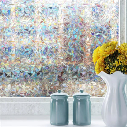 Window Film with 3D Stained Glass Design