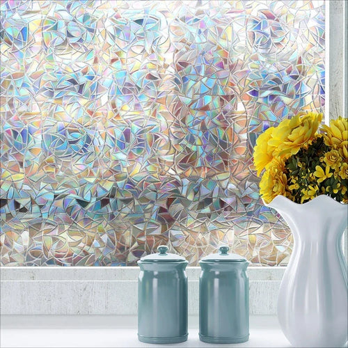 Window Film with 3D Stained Glass Design