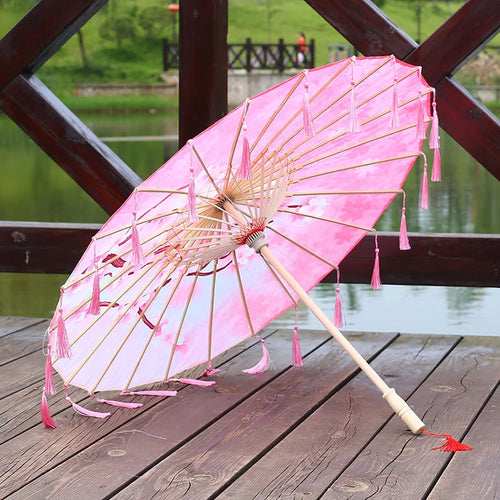 Vintage Paper Umbrella Made from Bamboo – Handmade Artisan Design