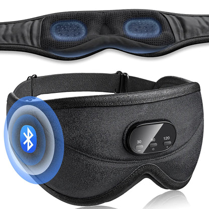 3D Bluetooth Eye Mask for Sleep with Wireless Headphones - Blackout Design