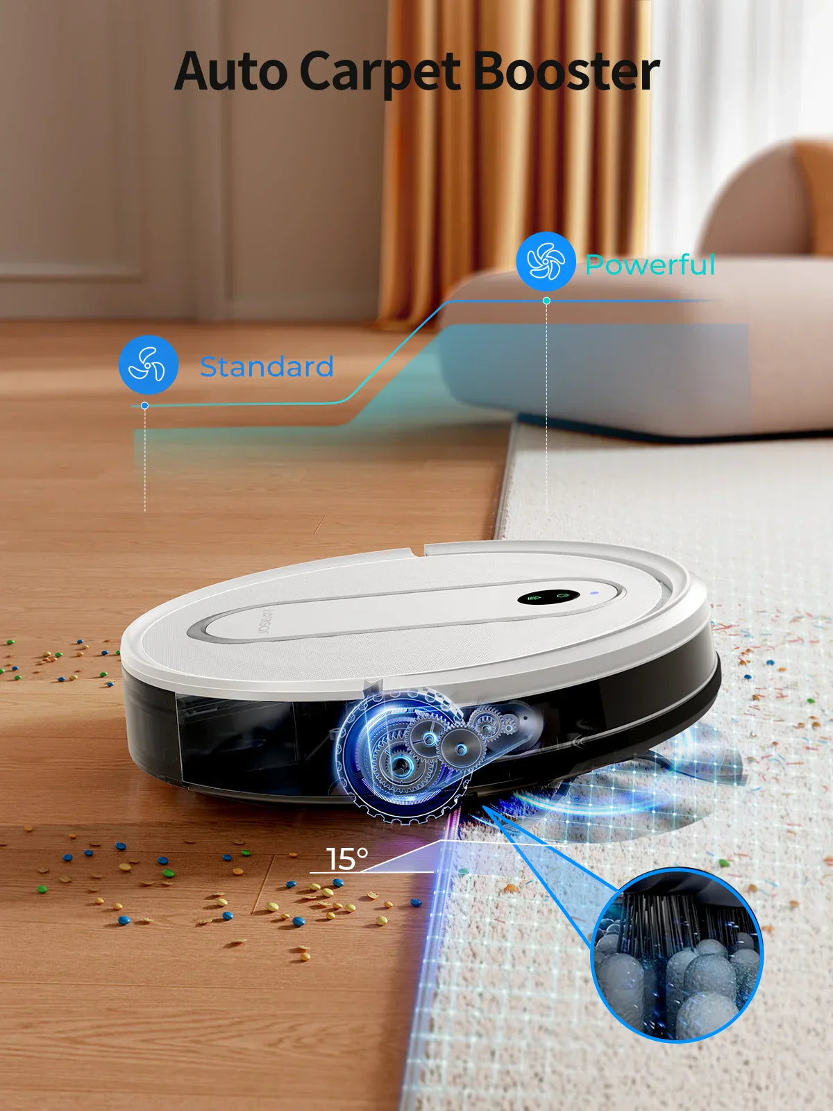2-in-1 Vacuum and Mopping Robot with Gyroscopic Navigation and App Control