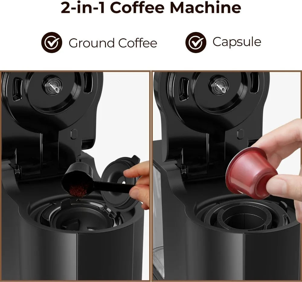 Coffee Maker with Dual Brew Options – K-Cup & Ground, 5 Sizes, 40oz Tank, Touchscreen