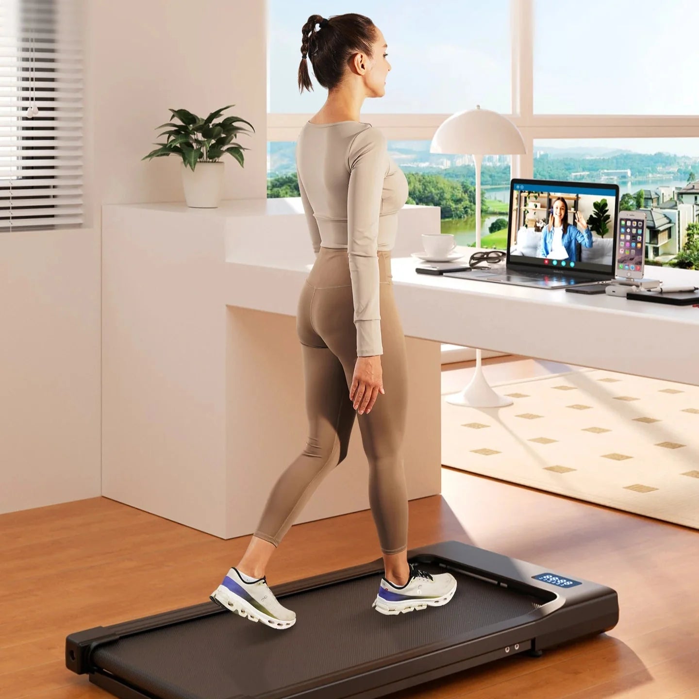 Slim Under Desk Treadmill with 2.5HP Motor | 265 lb Capacity, LED Display, Remote, 2.5 MPH