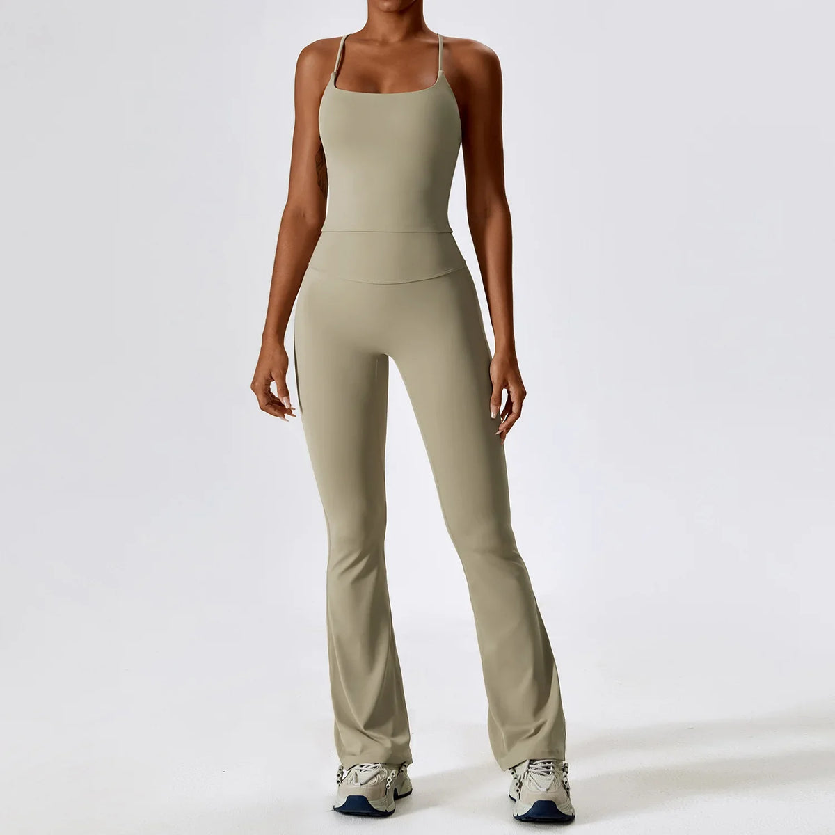 2-Piece Women's Workout Outfit - Breathable Leggings and Sports Bra Set