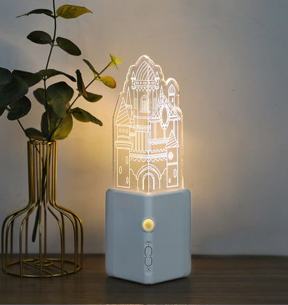 Rechargeable 3D LED Night Wall Light