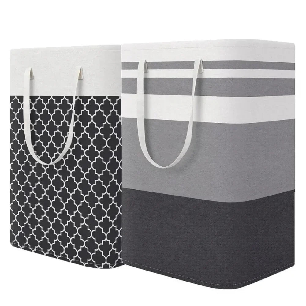 75L Waterproof Fabric Laundry Basket with Foldable Design and Handles