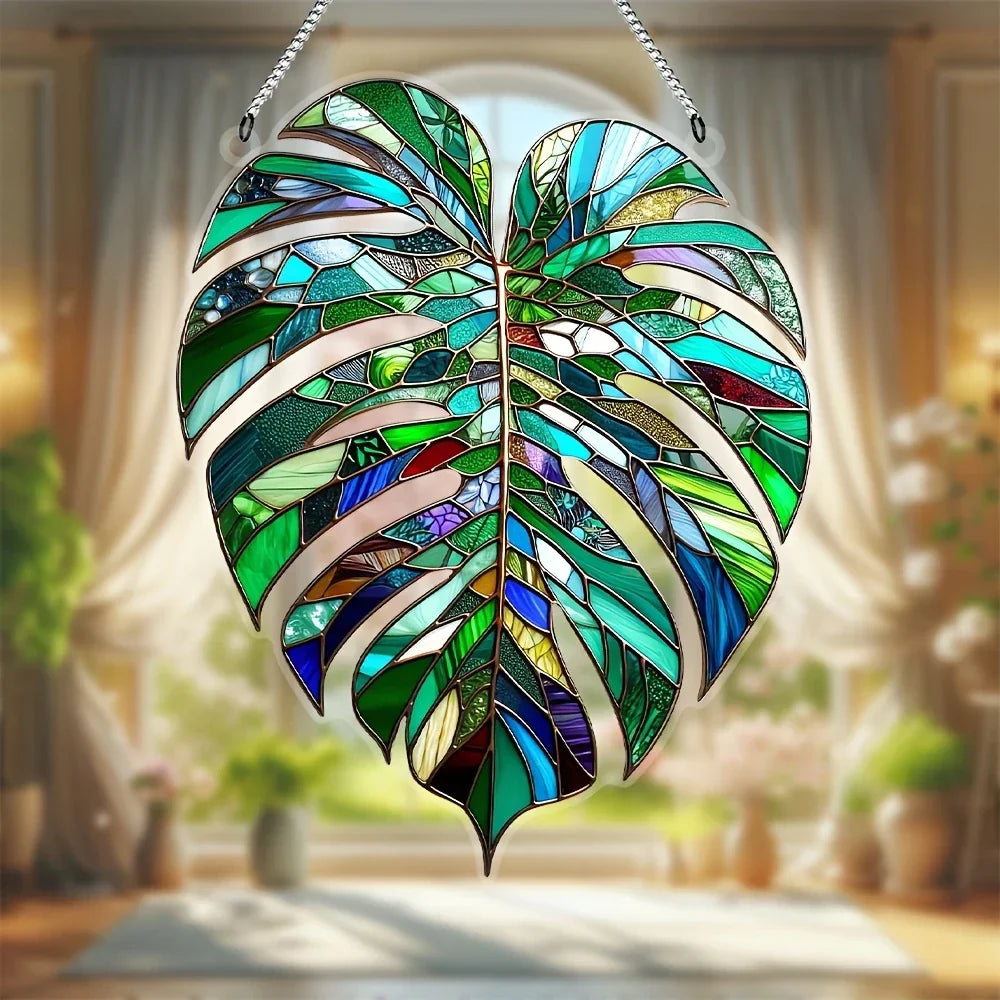 Acrylic Flower Pot Sun Catcher Pendant | 20 cm | 2D Color Print | Window Decoration