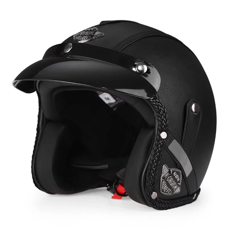 Retro Open Face Motorcycle Helmet - Kael - 3/4 Size