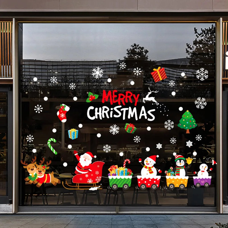 137-Piece Christmas Snowflake Window Sticker Set – Reusable PVC Decor for Winter and Holiday Glass Surfaces
