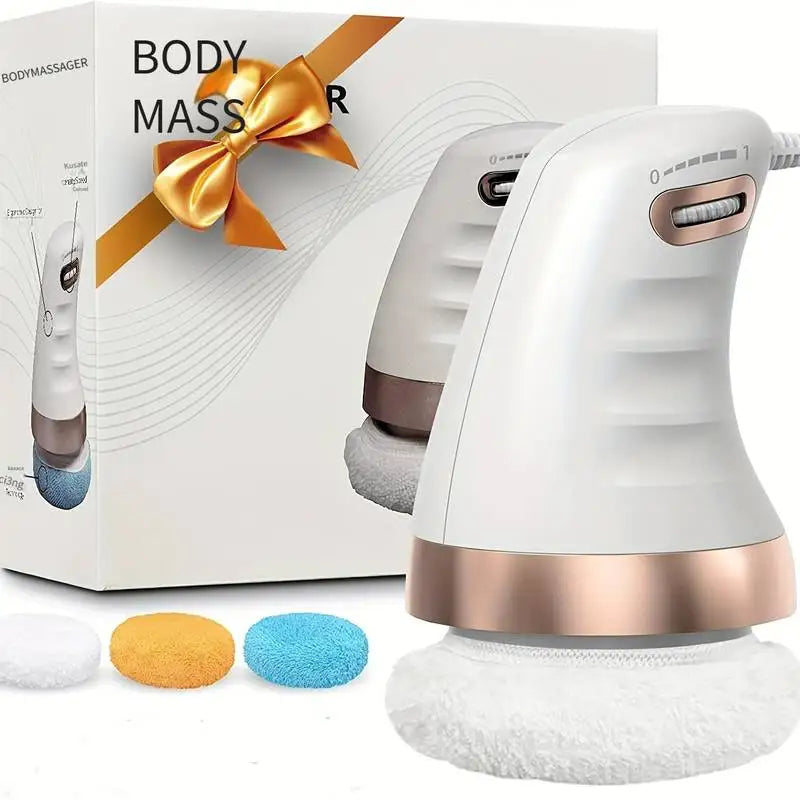 Portable Body Massage Device with 360° Vibration | Speed Adjustable & 3 Reusable Pads