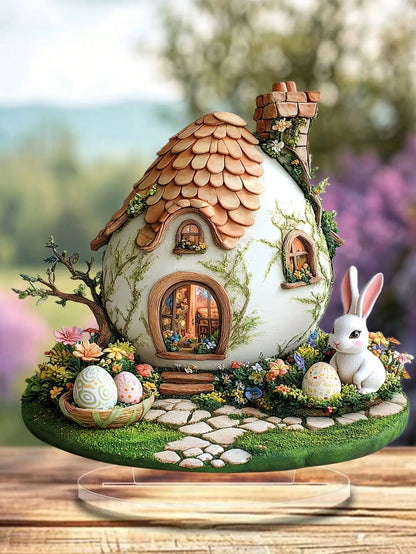 Easter Bunny House Decoration Pendant | Acrylic Ornament for Home & Office | Spring Table Centerpiece