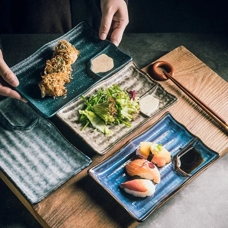White Porcelain Serving Dish – Handmade Ceramic Sushi Plate