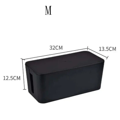 Cable Management Box with Lid – Dust Protection for Outlets & Charging Cables – 32×13×12 cm