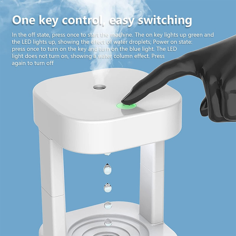 Waterfall Air Humidifier with Anti-Gravity Technology